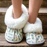 Genuine Leather Sheepskin Slippers - Feathers