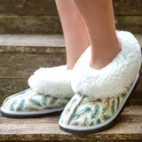 Genuine Leather Sheepskin Slippers - Feathers