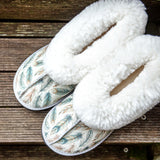 Genuine Leather Sheepskin Slippers - Feathers