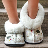 Genuine Leather Sheepskin Slippers - Sleepy Sheep