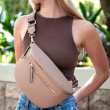 Gold Zipper Cross Body Bum Bag - Tallula