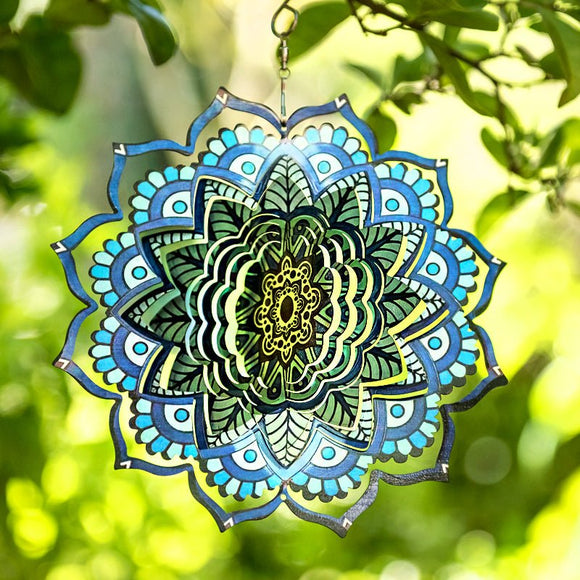 3D Blue Flower Wind Spinner - Tallula