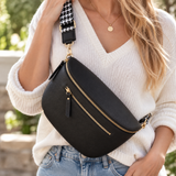 Gold Zipper Cross Body Bum Bag