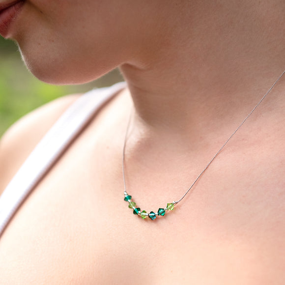 Shades of Green Necklace - Swarovski Crystals
