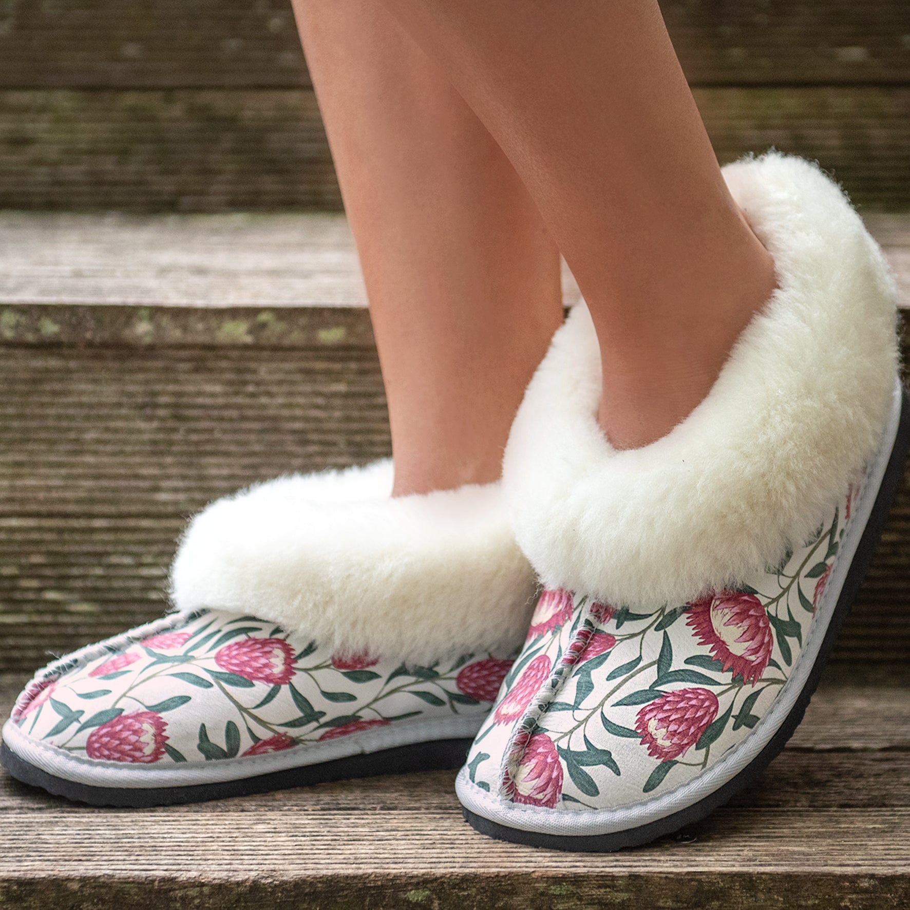 Genuine Leather Sheepskin Slippers Protea's - Main Image
