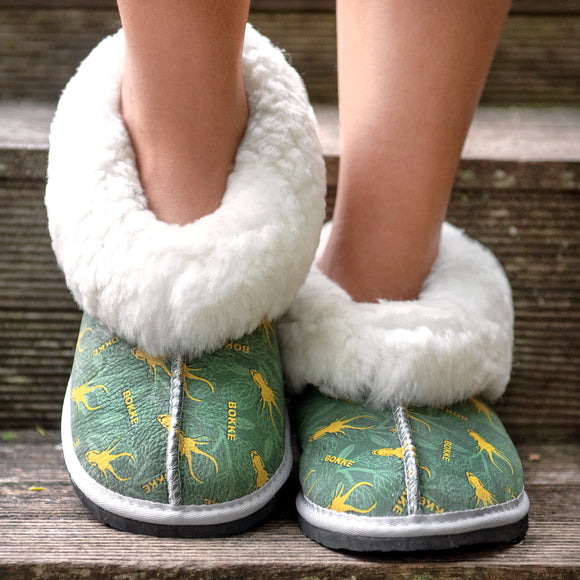Genuine Leather Sheepskin Slippers - SA Supporters !