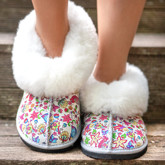 Genuine Leather Sheepskin Slippers - Birdies