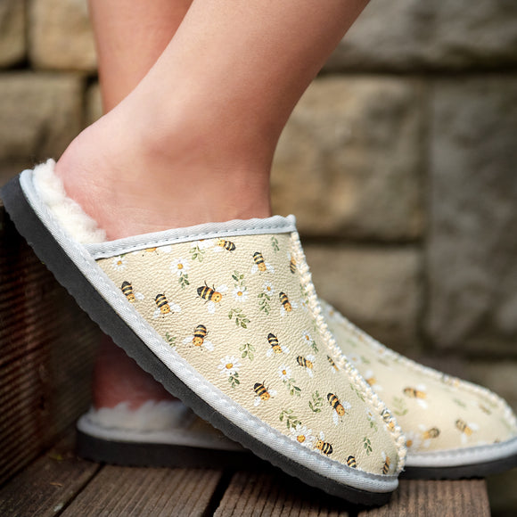 Genuine Leather Sheepskin Summer Slip-on's - Busy Bees