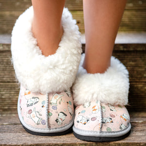 Genuine Leather Sheepskin Slippers - Cat-Astrophe!
