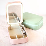 Travel Beauty Box with LED Mirror