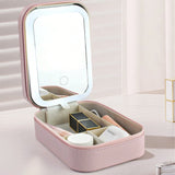 Travel Beauty Box with LED Mirror