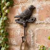 Bird on Leaf - Single Wrought Iron Hook