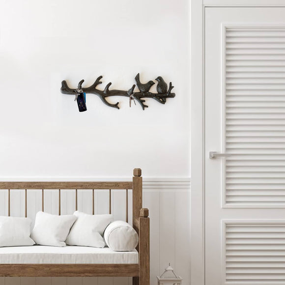 Birds on Branch - cast iron hooks