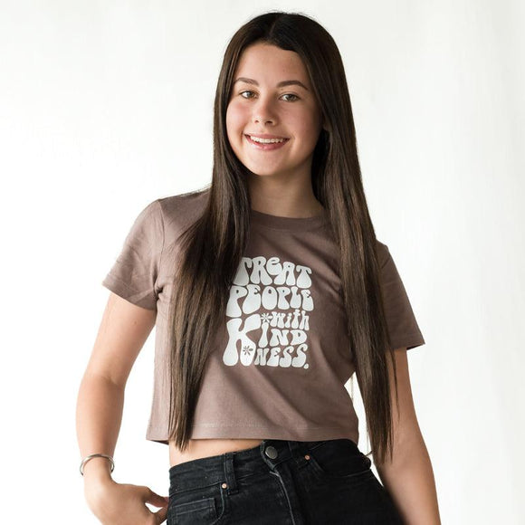 Brown Cropped Kindness Tee - Tallula