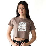 Brown Cropped Kindness Tee - Tallula