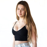 Knitted Cami Crop Top - Black - Tallula