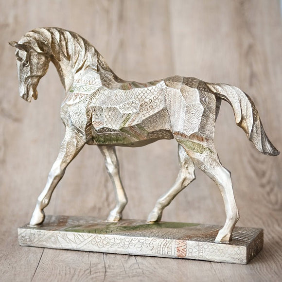 Silver and Gold Geo Horse Statue - Tallula