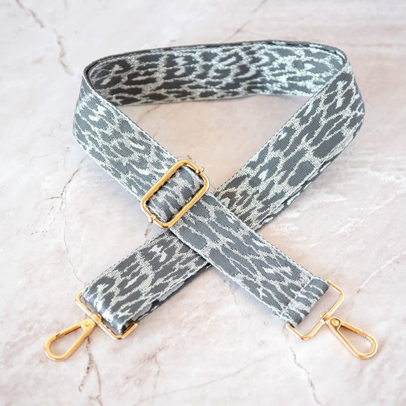 Silver Leopard Bag Strap - Tallula